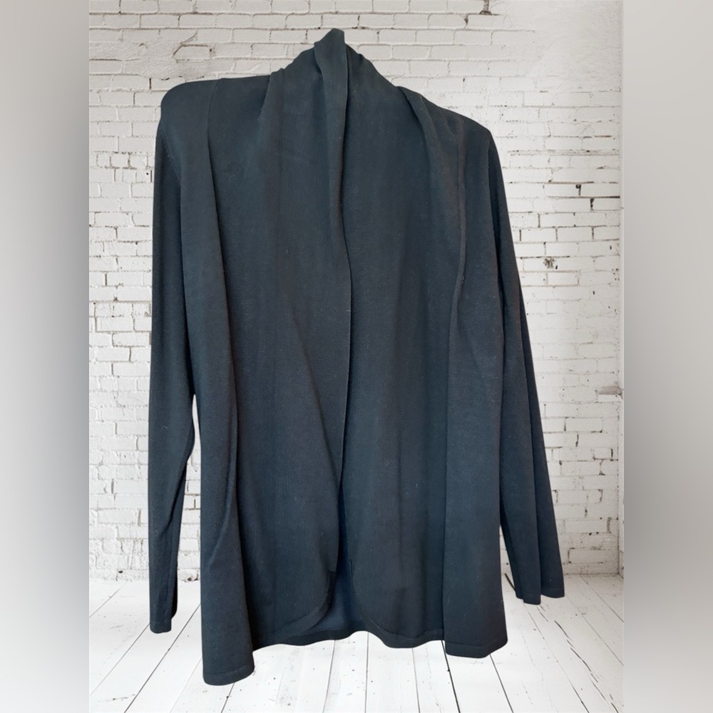 Elegant Black Draped Cardigan